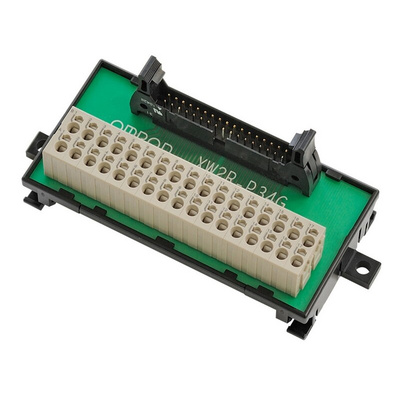 Omron XW2R Series Grey DIN Rail Terminal Block