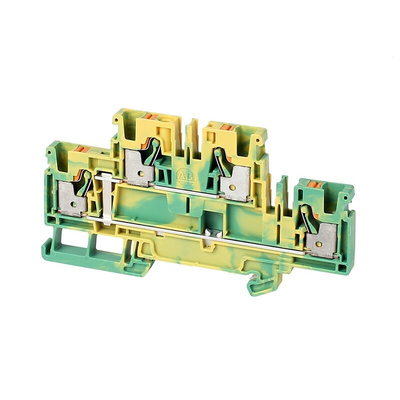 Rockwell Automation 1492-P Series Green/Yellow Feed Through Terminal Block