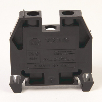 Rockwell Automation 1492-W Series Black Feed Through Terminal Block, Screw Termination