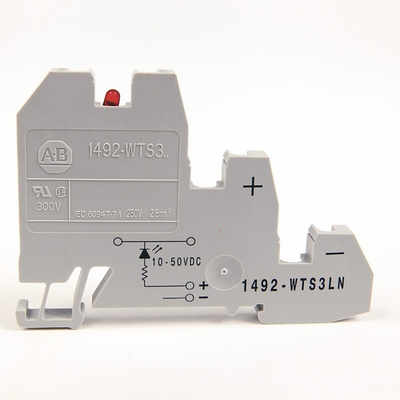 Rockwell Automation 1492-W Series Grey DIN Rail Terminal Block, Screw Termination