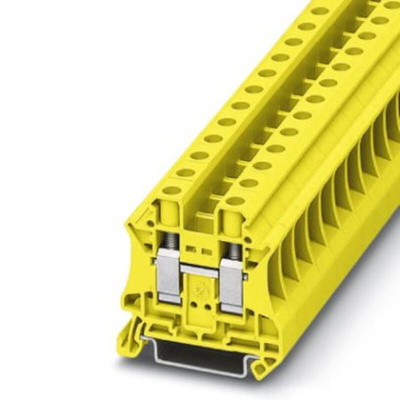 Phoenix Contact UT 10 Series Yellow Feed Through Terminal Block, 0.5 → 16mm², Screw Termination, ATEX, IECEx