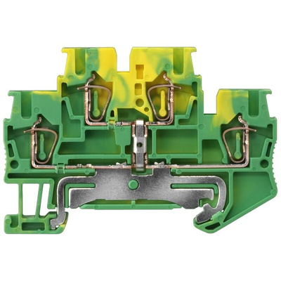Siemens Green/Yellow DIN Rail Terminal Block, 4mm², Double-Level, Spring Termination