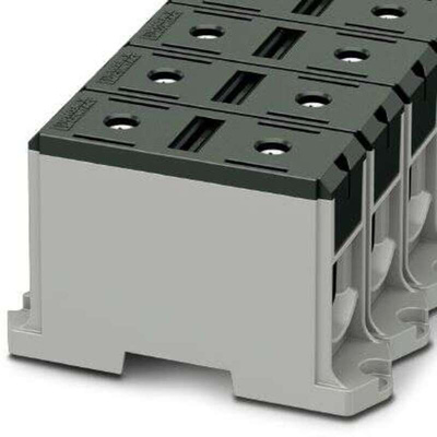 Phoenix Contact UBAL 240 BK Series Black DIN Rail Terminal Block, 240mm², Single-Level, Screw Termination