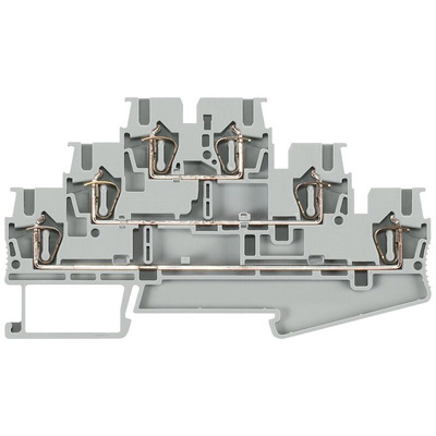 Siemens ALPHA Series Grey DIN Rail Terminal Block, 2.5mm², Triple-Level, Spring Termination