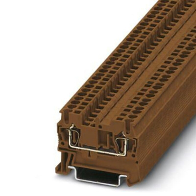 Phoenix Contact ST Series Brown Feed Through Terminal Block, 1-Level, Spring Cage Termination