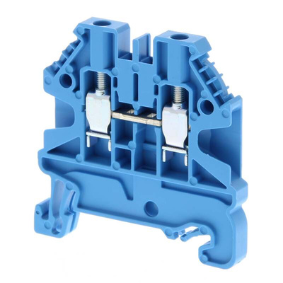 Omron XW5T Series Blue Feed Through Terminal Block, 1-Level, Screw Termination