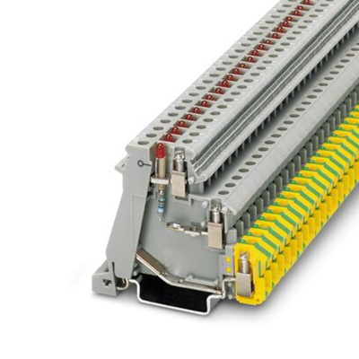 Phoenix Contact DOK 1.5-LA 24RD/O-M Series Grey Terminal Block, 2.5mm², Triple-Level, Screw Termination