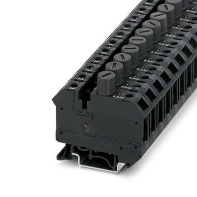 Phoenix Contact UK 10-DREHSILED 24(6.3X32) Series Black Modular Terminal Block, 10mm², 1-Level, Screw Termination