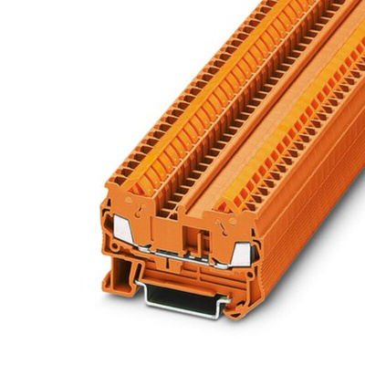 Phoenix Contact QTC 1.5 OG Series Orange Feed Through Terminal Block, 1.5mm², 1-Level, Quick Termination