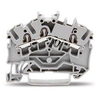 Wago TOPJOB S Series Grey DIN Rail Terminal Block, 2.5mm², 1-Level, Push-In Cage Clamp Termination, ATEX, EAC Ex, IECEx