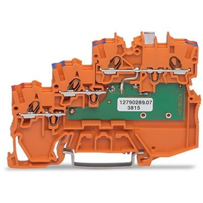 Wago TOPJOB S Series Orange DIN Rail Terminal Block, 1mm², 3-Level, Push-In Cage Clamp Termination