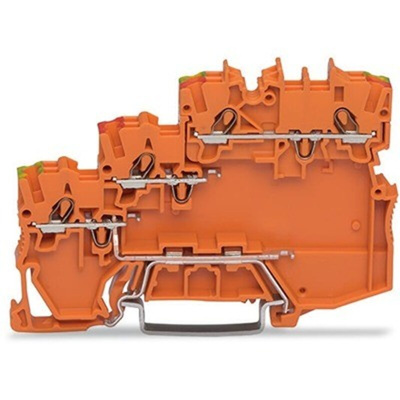 Wago TOPJOB S Series Orange DIN Rail Terminal Block, 1mm², 3-Level, Push-In Cage Clamp Termination