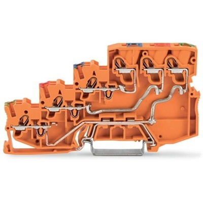 Wago TOPJOB S Series Orange DIN Rail Terminal Block, 1mm², 4-Level, Push-In Cage Clamp Termination