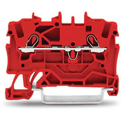 Wago TOPJOB S Series Red DIN Rail Terminal Block, 1.5mm², 1-Level, Push-In Cage Clamp Termination, ATEX, EAC Ex, IECEx
