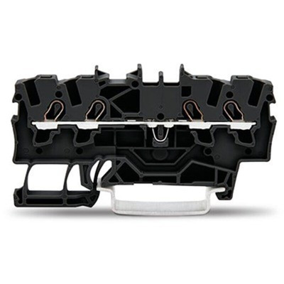 Wago TOPJOB S Series Black DIN Rail Terminal Block, 1.5mm², 1-Level, Push-In Cage Clamp Termination, ATEX, EAC Ex, IECEx
