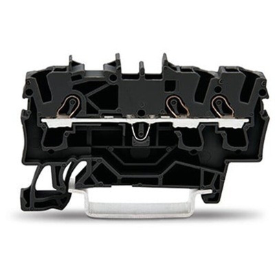 Wago TOPJOB S Series Black DIN Rail Terminal Block, 2.5mm², 1-Level, Push-In Cage Clamp Termination, ATEX, EAC Ex, IECEx