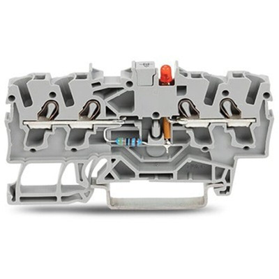 Wago TOPJOB S Series Grey Component Terminal Block, 2.5mm², 1-Level, Push In Termination