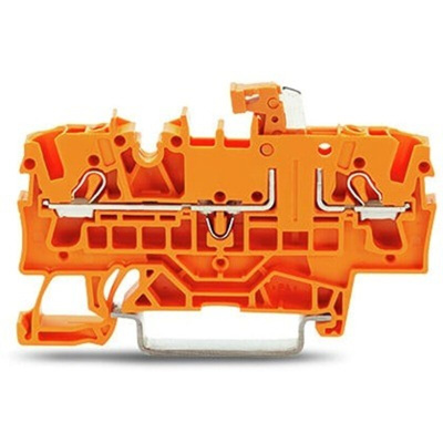Wago TOPJOB S Series Orange Test Disconnect Terminal Block, 2.5mm², 1-Level, Push In Termination, ATEX, CSA, IECEx