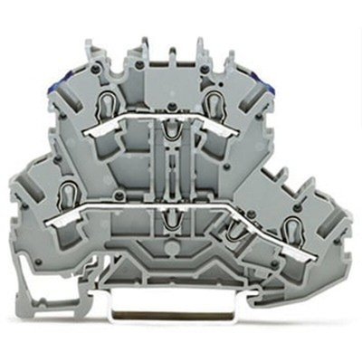Wago TOPJOB S Series Grey Double Level Terminal Block, 2.5mm², 2-Level, Push In Termination, ATEX, CSA, IECEx