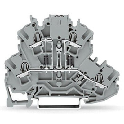 Wago TOPJOB S Series Grey Double Level Terminal Block, 2.5mm², 2-Level, Push In Termination