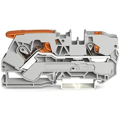 Wago TOPJOB S Series Grey DIN Rail Terminal Block, 10mm², 1-Level, Push In Termination, ATEX, IECE