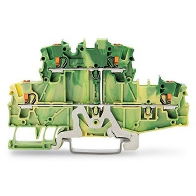 Wago TOPJOB S Series Green, Yellow Double Level Terminal Block, 2.5mm², 2-Level, Push In Termination, ATEX, CSA, IECEx