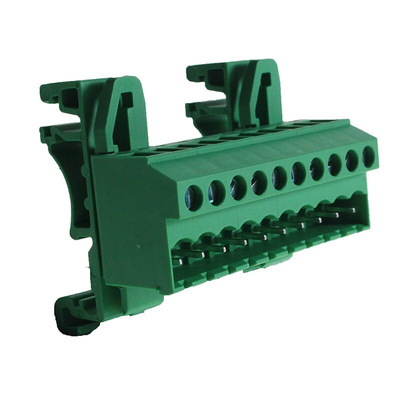 CAMDENBOSS CTBPD96VJ Series Green DIN Rail Terminal Block, 1.5mm², Pluggable Termination
