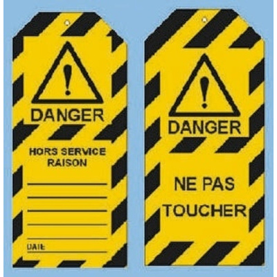 Brady Self-Adhesive Danger Hors Service Raison Hazard Warning Sign (French)
