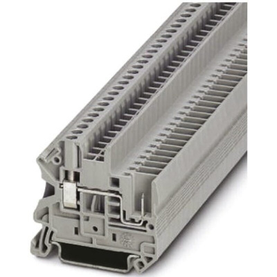 Phoenix Contact UT 2.5/1P-PE Series Grey DIN Rail Terminal Block, Single-Level, Screw Termination
