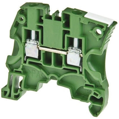 Entrelec ZS6 Series Green Feed Through Terminal Block, 6mm², Double-Level, Screw Termination, ATEX