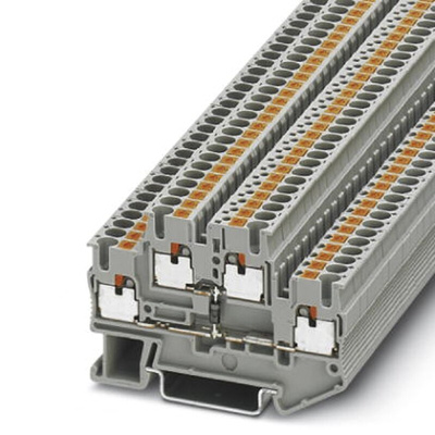 Phoenix Contact PTTB 2.5-DIO/U-O Series Grey Double Level Terminal Block, 0.14 → 4mm², Double-Level, Push In