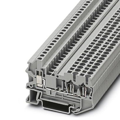 Phoenix Contact STU Clipline Series Grey DIN Rail Terminal Block, Single-Level, Spring Clamp Termination