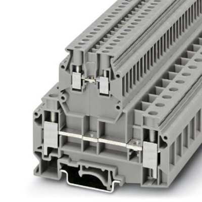 Phoenix Contact UKKB 10/2.5 Series Grey Feed Through Terminal Block, Double-Level, Screw Termination