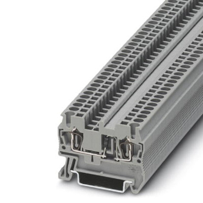 Phoenix Contact ST 2.5-DIO/L-R Series Grey DIN Rail Terminal Block, Single-Level, Spring Clamp Termination