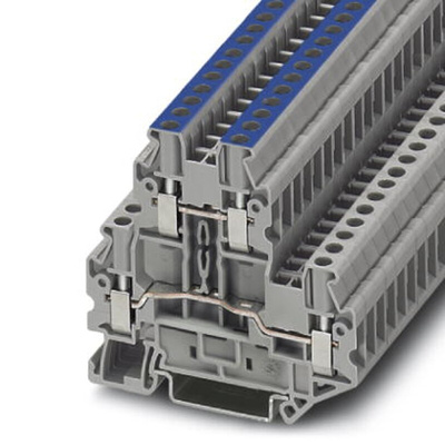 Phoenix Contact UTTB 2.5-L/N Series Grey Feed Through Terminal Block, Double-Level, Screw Termination