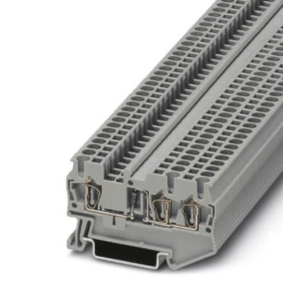 Phoenix Contact ST 2.5-TWIN-DIO/L-R Series Grey DIN Rail Terminal Block, 0.8 → 4mm², Single-Level, Spring Clamp