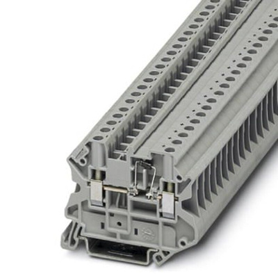 Phoenix Contact UT 4-DIO/R-L Series Grey DIN Rail Terminal Block, Single-Level, Screw Termination