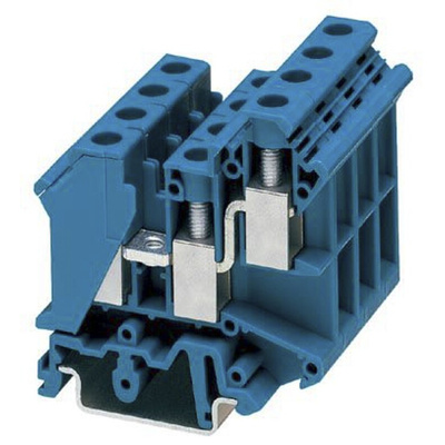 Phoenix Contact UK 10-TWIN BU Series Blue Fused DIN Rail Terminal, Double-Level, Screw Termination, Fused