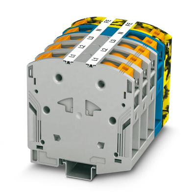 Phoenix Contact PTPOWER 95 Series Grey DIN Rail Terminal Block, 95mm², Single-Level, Push In Termination, ATEX, IECEx