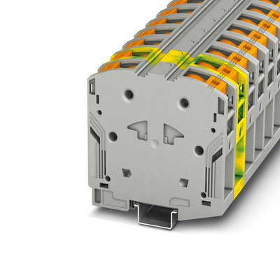 Phoenix Contact PTPOWER 95 Series Grey DIN Rail Terminal Block, 95mm², Single-Level, Push In Termination, ATEX, IECEx