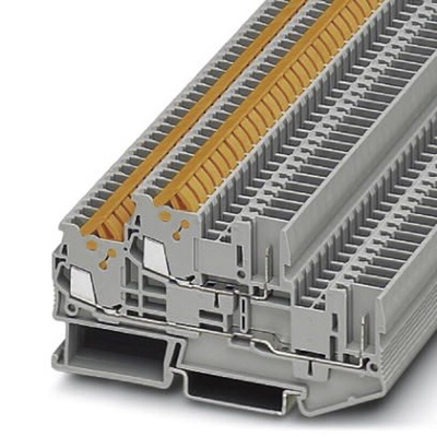 Phoenix Contact QTTC 1.5 Clipline Series Grey Double Level Terminal Block, Double-Level, Plug In Termination
