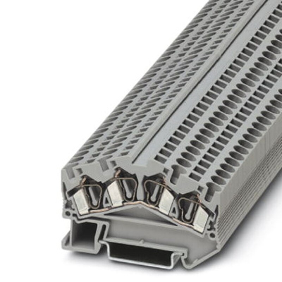Phoenix Contact STS 4-QUATTRO Series Grey Feed Through Terminal Block, Single-Level, Spring Clamp Termination