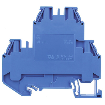 Wieland WT 4 E Series Blue Multi Level Terminal Block, Double-Level, Screw Termination, ATEX