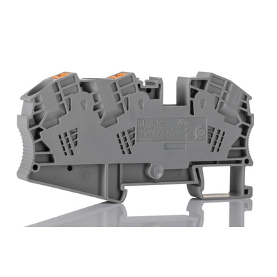 Phoenix Contact PT 16 Clipline Series Grey Feed Through Terminal Block, 0.5 → 25mm², Single-Level, Push In