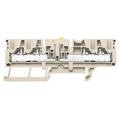 Weidmüller P Series Dark Beige Disconnect Terminal Block, 0.5 → 6mm², Single-Level, Push In Termination