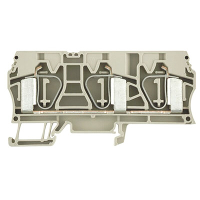 Weidmuller Z Series Beige Feed Through Terminal Block, Single-Level, Clamp Termination
