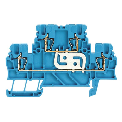 Weidmuller Z Series Blue Feed Through Terminal Block, 1.5mm², Double-Level, Clamp Termination
