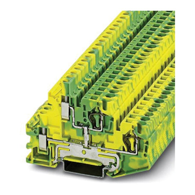 Phoenix Contact STTBU 4-PE Series Green, Yellow Double Level Terminal Block, Double-Level, Screw Termination