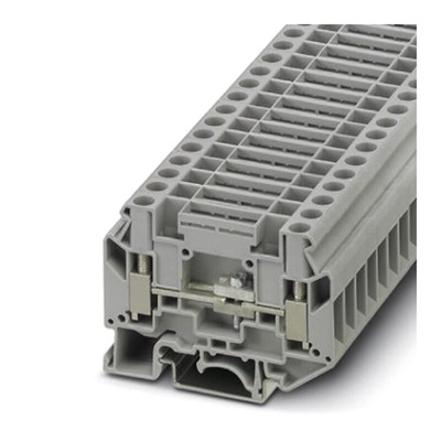 Phoenix Contact UK 6-T Series Grey Disconnect Terminal Block, Single-Level, Screw Termination