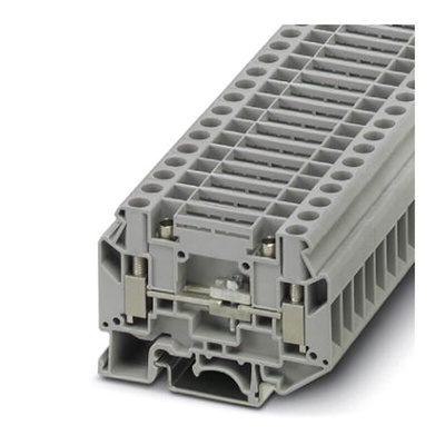 Phoenix Contact UK 6-T-P Series Grey Disconnect Terminal Block, Single-Level, Screw Termination